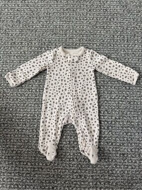 Carter's Cream Zipper Footie Pajama with Leopard Print